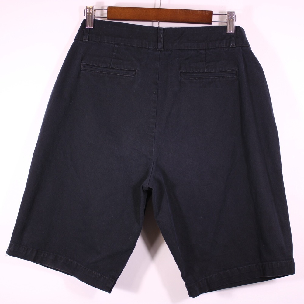 Gloria Vanderbilt Shorts Womens 10 Navy Blue Chino Casual Stretch Bermuda Missy - Picture 2 of 13